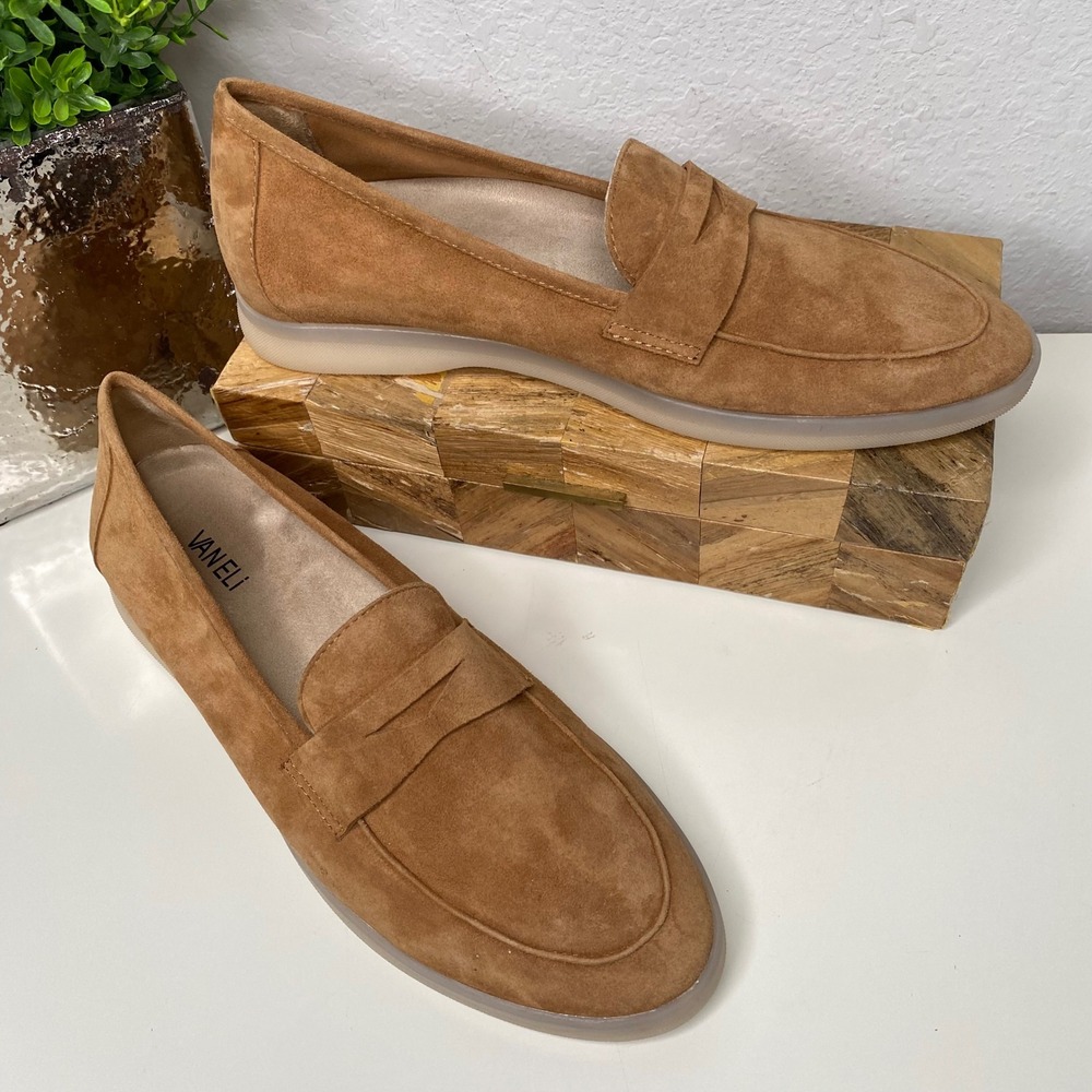 VANELi Undine Penny Loafers Suede Slip-On Shoe‎ Cuoio Camel Brown Size 11